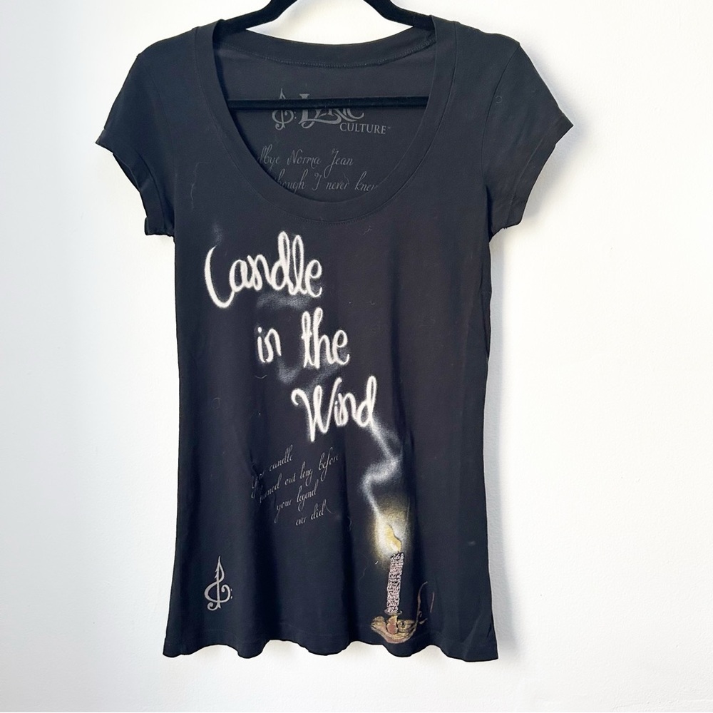 Lyric Culture "Candle In The Wind" Black Graphic Tee - Size XS